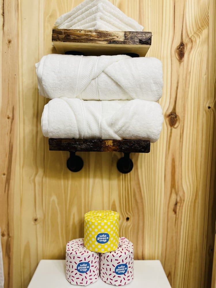 We provide 'Who Gives a Crap' paper products and 'Standard Textile' towels for our guests. They Give Back 5% of our purchases to Compassion International allowing our small family business the opportunity to sponsor a child Yised, from Columbia.