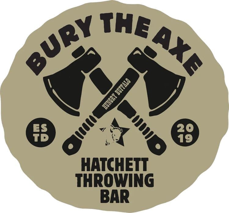 Logo for Bury the Axe hatchet throwing in Hocking Hills