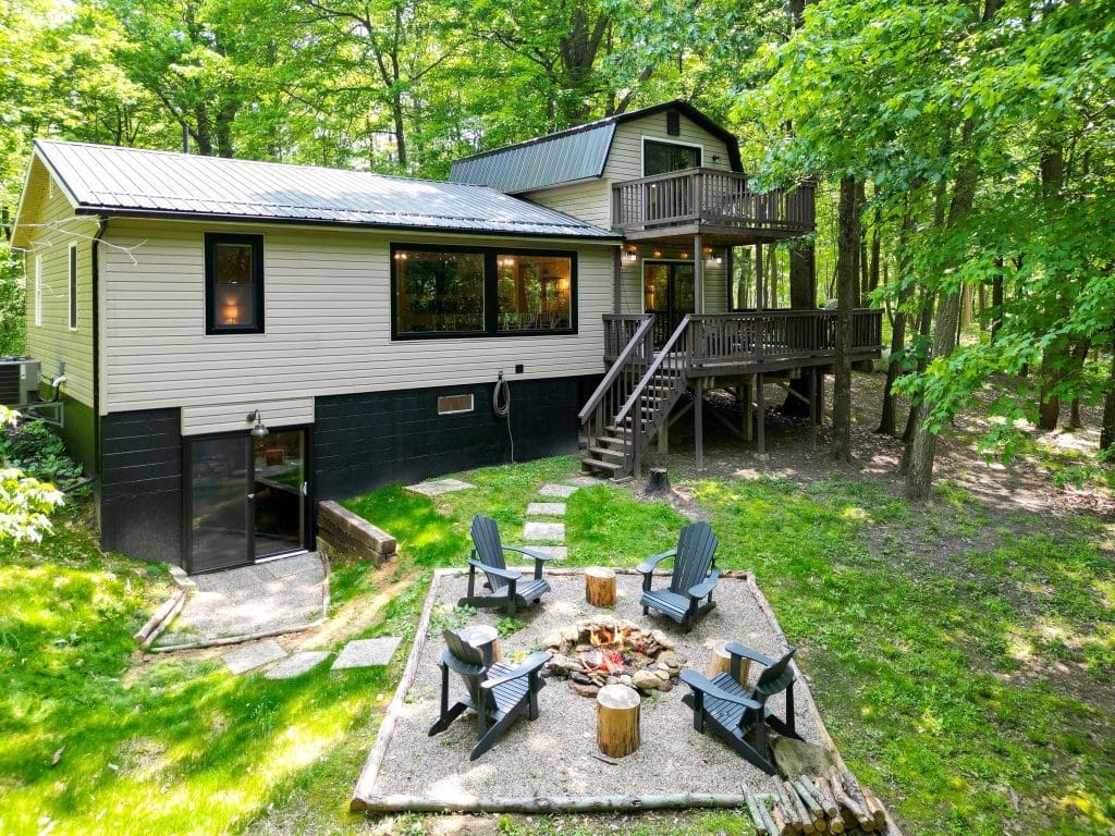 Fire pit outside Notestone Cabin