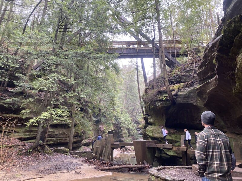 A photo of one of the best hikes in Hocking Hills. You'll find a trail for every skill level.
