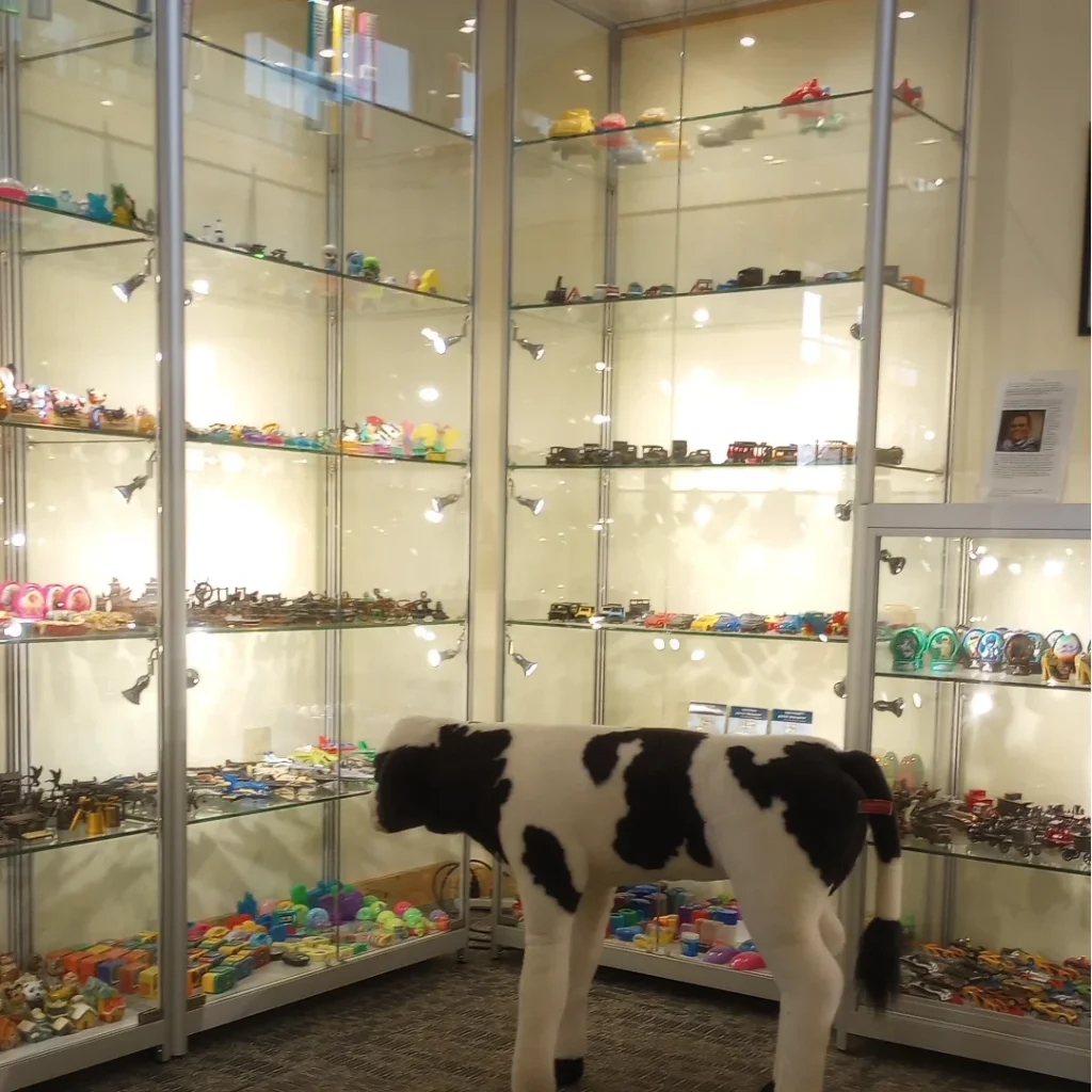 Rows of collectible pencil sharpeners at the Paul A. Johnson Pencil Sharpener Museum in Logan, Ohio